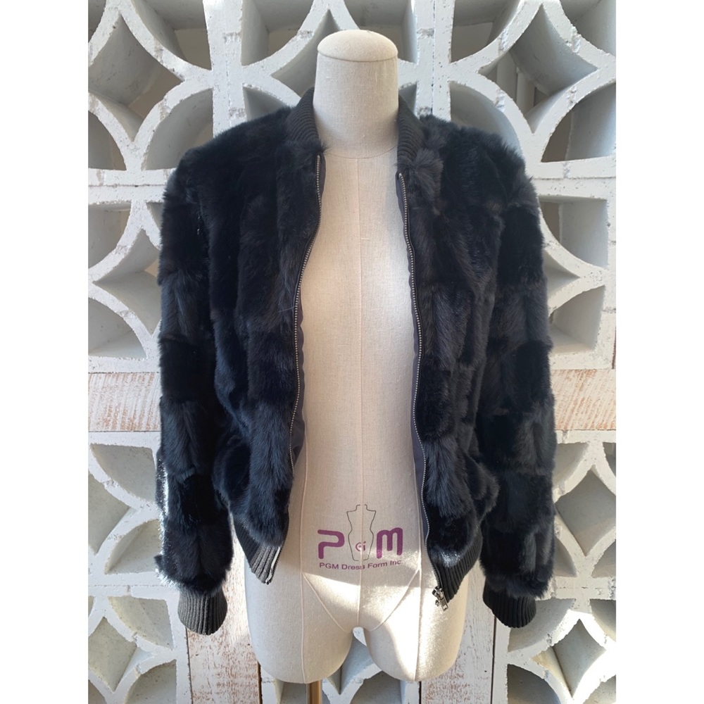 Black Faux Fur Bomber Jacket